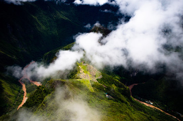 Fototapeta premium The view of Machu Picchu from the UNESCO World Heritage Site