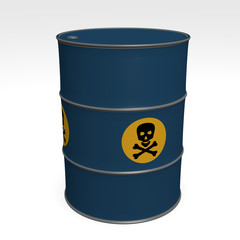 blue barrel of toxic products - 3D Illustration