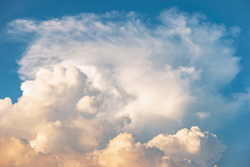 Dramatic sky and clouds in twilight time after sunset for nature background.