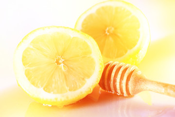 fresh honey lemon with lighting