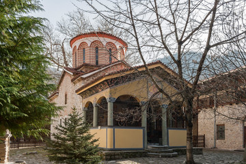 Fototapeta na wymiar Buildings in Medieval Bachkovo Monastery Dormition of the Mother of God, Bulgaria