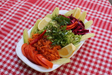 salad and vegetables