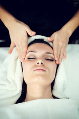 Fototapeta na wymiar Facial massage at spa.