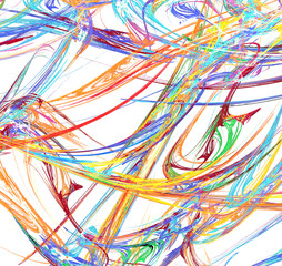 Color Paint Streaks Square Abstract