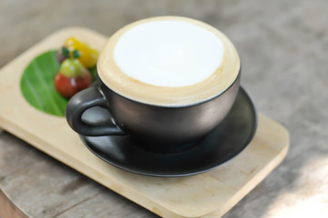 Obraz na płótnie Canvas hot coffee or hot cappuccino