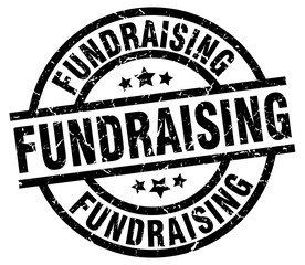 fundraising round grunge black stamp