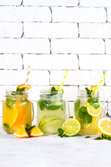 Lemonade, mojito and orange lemonade.