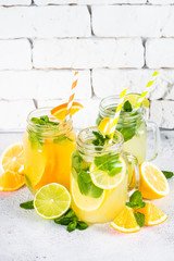 Lemonade, mojito and orange lemonade.