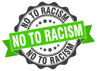 no to racism stamp. sign. seal