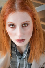Close-up of a beautiful natural redhead