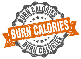 burn calories stamp. sign. seal