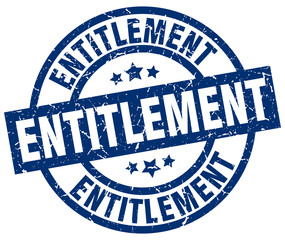 entitlement blue round grunge stamp