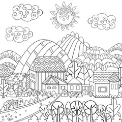 fancy cityscape for your coloring page