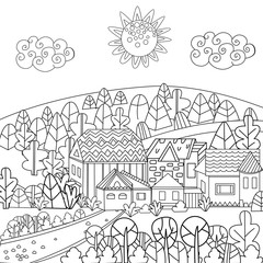 happy town for your coloring page