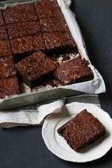 Homemade brownie cake