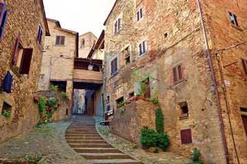 paesaggio del famoso borgo storico di Anghiari nella città di Arezzo in Toscana, Italia