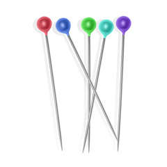 The Colorful Sewing Pins Collection, Vector Illustration