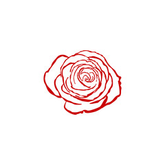 Rose flower logo design template. Awesome rose flower logo. A rose flower lineart logotype.