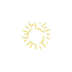 Drawing of sun. Vector illustration