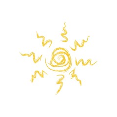 Drawing of sun. Vector illustration