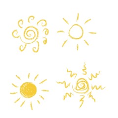 Sun icon set, vector illustration