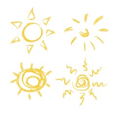 Sun icon set, vector illustration