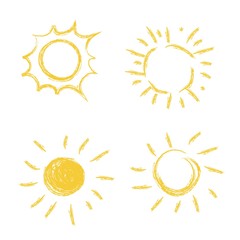 Sun icon set, vector illustration