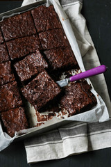 Homemade brownie cake