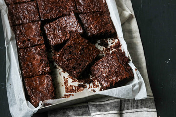 Homemade brownie cake