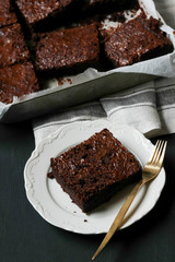 Homemade brownie cake