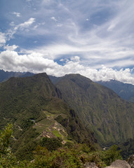 Fototapeta na wymiar Huaynapicchu Mountain, Machu Picchu, Peru - Ruins of Inca Empire city