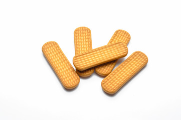 Tasty biscuits isolated on white background