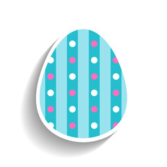 Easter egg. Flat object or icon isolated on white background. Religious holiday. Illustration
