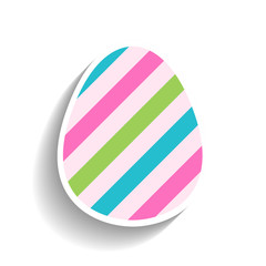 Easter egg. Flat object or icon isolated on white background. Religious holiday. Illustration