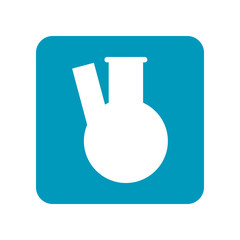 Beaker, test tube for chemical experiment. Medical equipment. Flat illustration, icon or object.