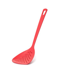 Color skimmer on white background. Kitchen utensils