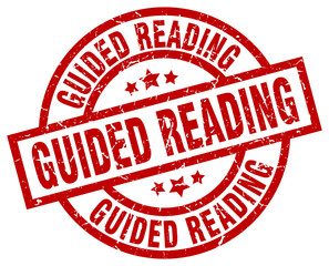 guided reading round red grunge stamp