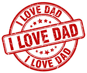 i love dad red grunge round vintage rubber stamp