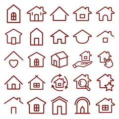 home, houses - minimal thin line web icon set. simple vector illustration outline. concept for infographic, website or app.