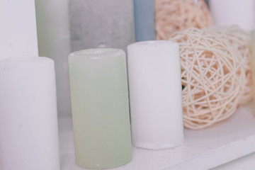 spa composition of candles, relaxation, relax