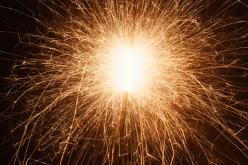Long Exposure Of Burning Sparkler At Night