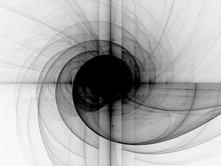 Black and White geometric curved patterns, Organic shapes, circles and lines, X-Ray concept, transparent see-through appearance, Abstract Digital Design, Artistic Illustration. Monochrome