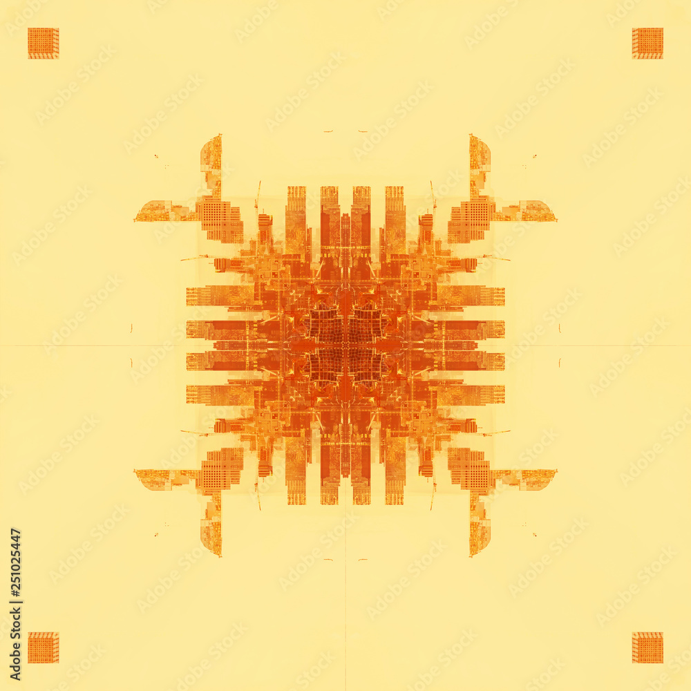 Poster abstract geometric symmetrical fractal background pattern design
