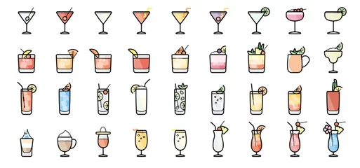 Foto op Plexiglas Cocktail Icon Set © Satoshi Kikyo