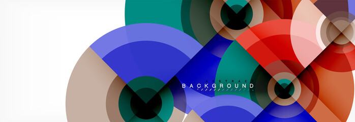 Round circles and triangles abstract background