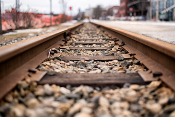 Railroad tracks in Portland Maine