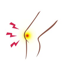 joint pain in knee vector stock