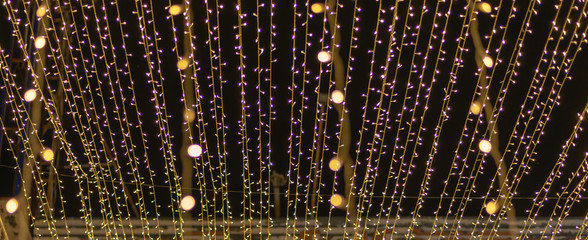 blurred christmas background with light bokeh