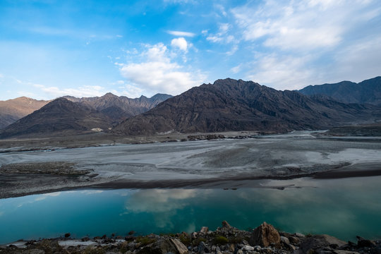 Rural landscape view from Karakoram Highway, Pakistan