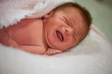 Newborn baby cry having colic
